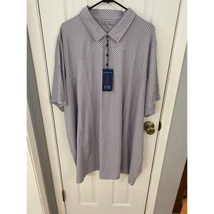 Felix Rex Polo Shirt Mens 3XL Grey James II Geometric Stretch Golf Performance